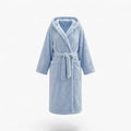 Damen-Nachtmantel Winter – Kapuzen-Fleece in Himmelblau