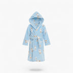 Kinder-Fleecebademantel mit blauem Hasenmotiv