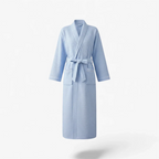 Damen-Bademantel Wabenmuster Blau Lang