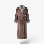 Damen-Winter-Bademantel – Lang, Braun, aus Flanell