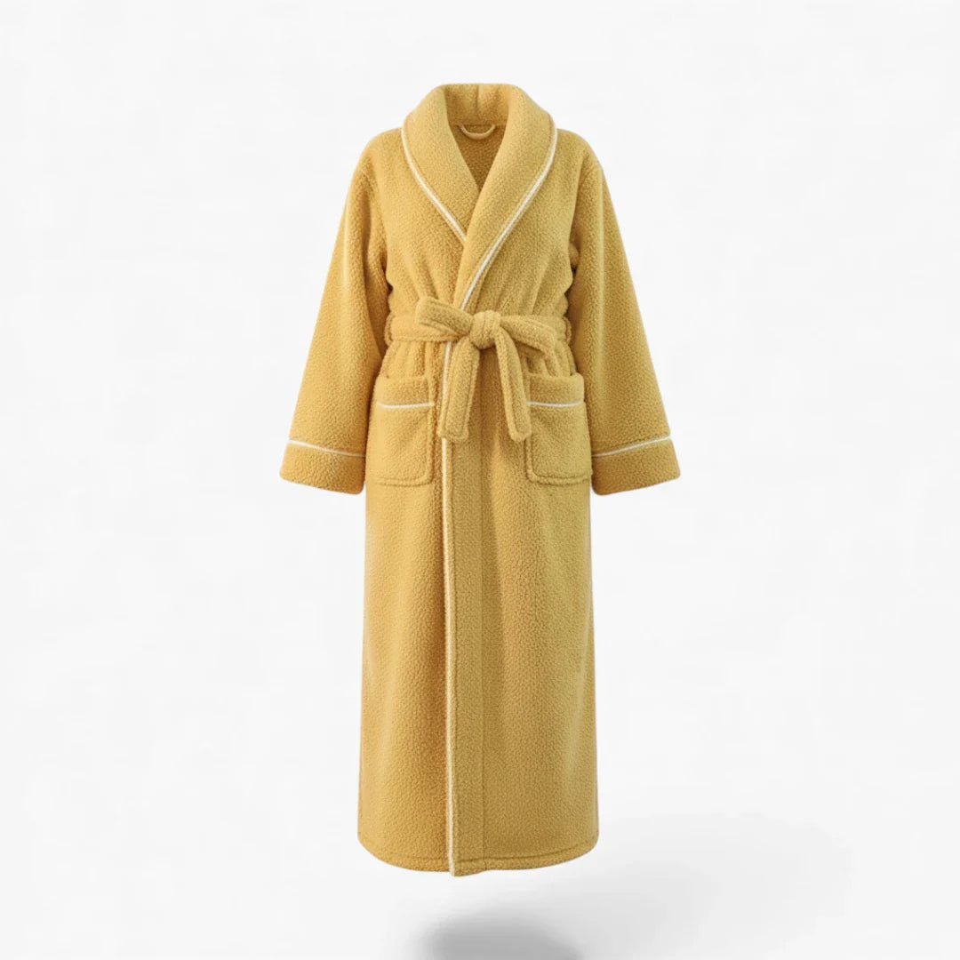 Damen-Bademantel - Lang, Gelb, Dick