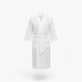Weißer Herren-Bademantel mit quadratischem Wabenmuster