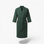 Bademantel aus Baumwolle – Wabengrün