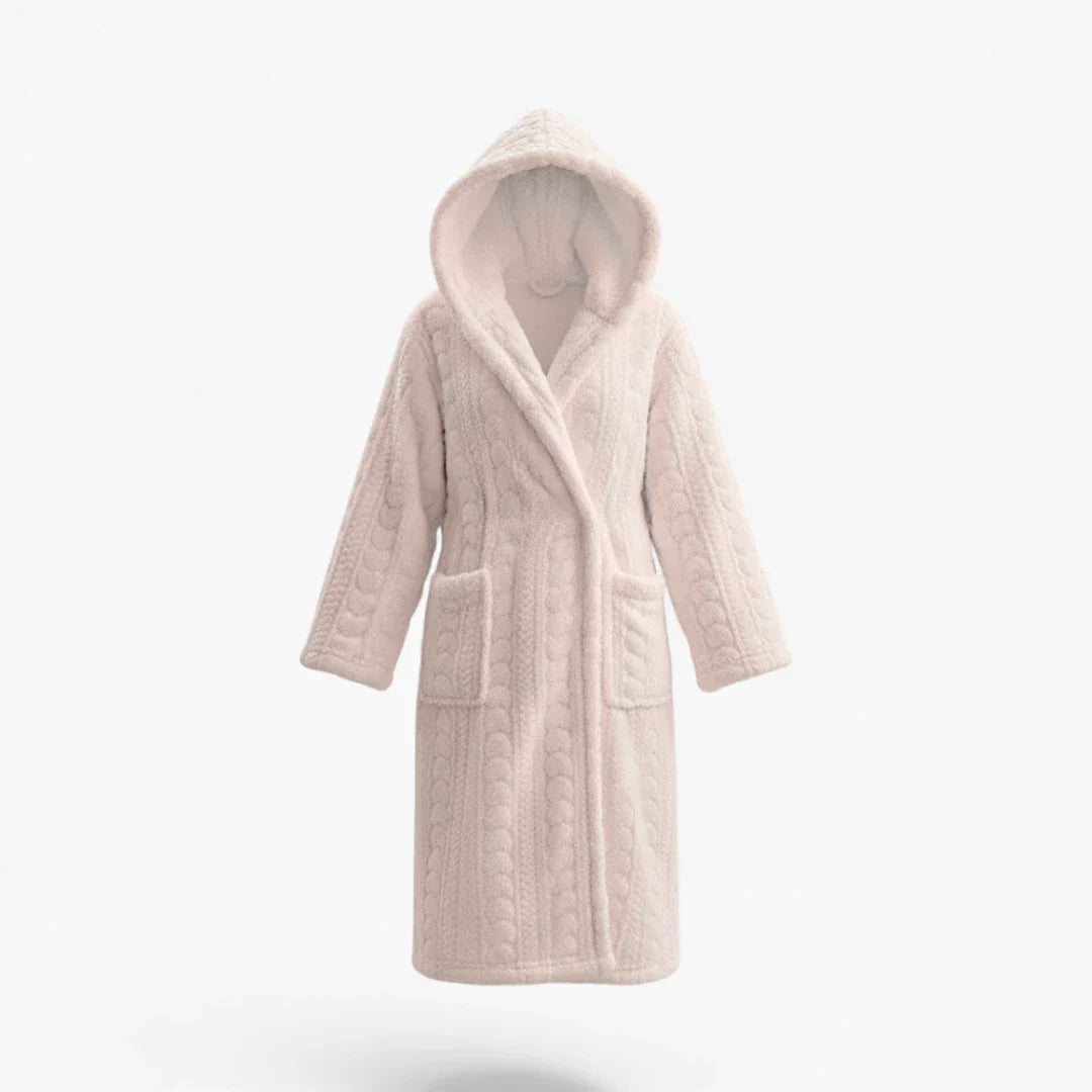 Damen-Bademantel – Winterdicke Qualität – Puderrosa