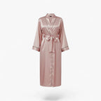 Damen-Peignoir aus Satin – Lang – Rosa
