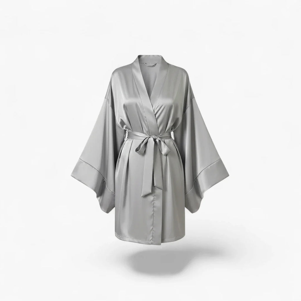 Damen-Peignoir mit kurzen Ärmeln