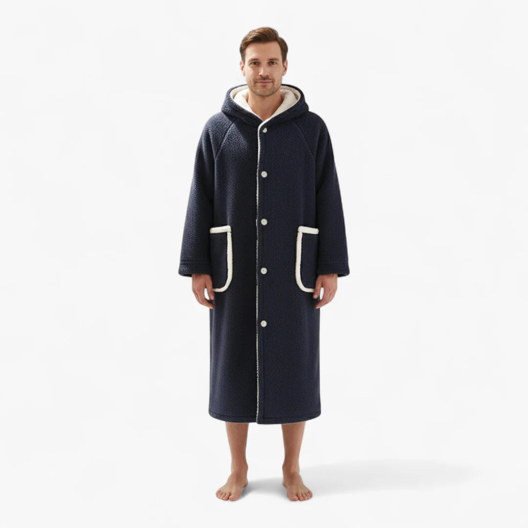 Herrenbademantel in Marineblau