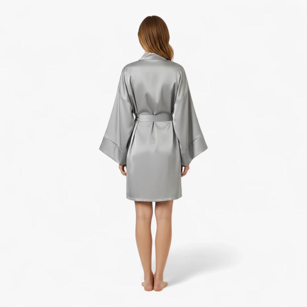 Damen-Peignoir mit kurzen Ärmeln