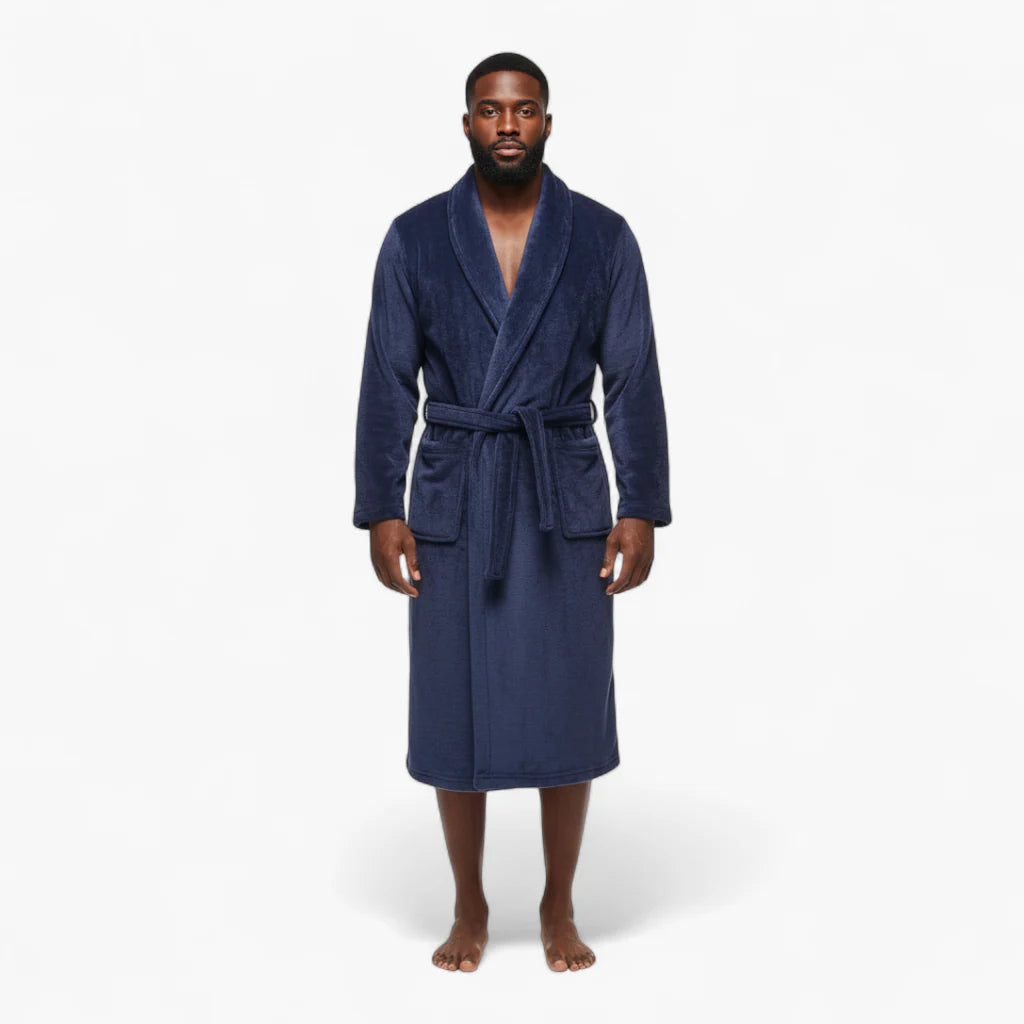 Herren-Fleecebademantel – Blau