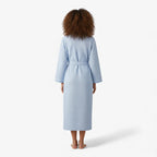 Damen-Bademantel Wabenmuster Blau Lang