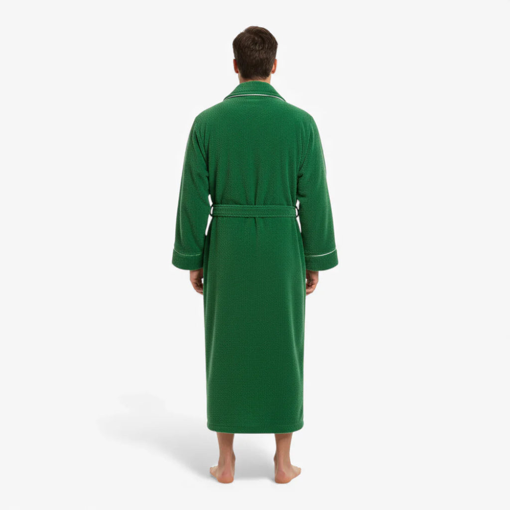 Herrenbademantel – Lang, Dick, Grün