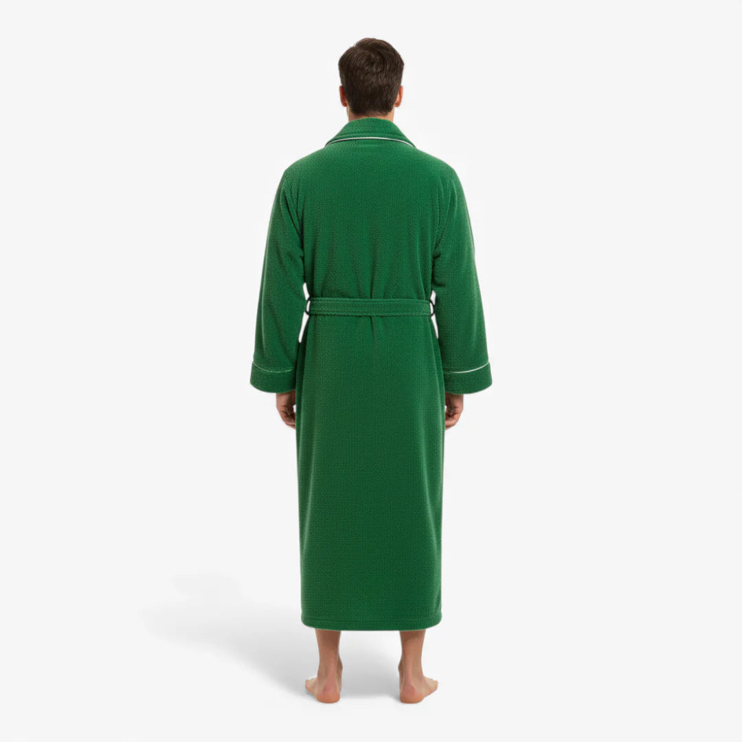 Herrenbademantel – Lang, Dick, Grün