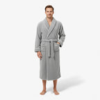 Herrenbademantel – Lang, dick, Grau
