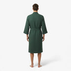 Bademantel aus Baumwolle – Wabengrün