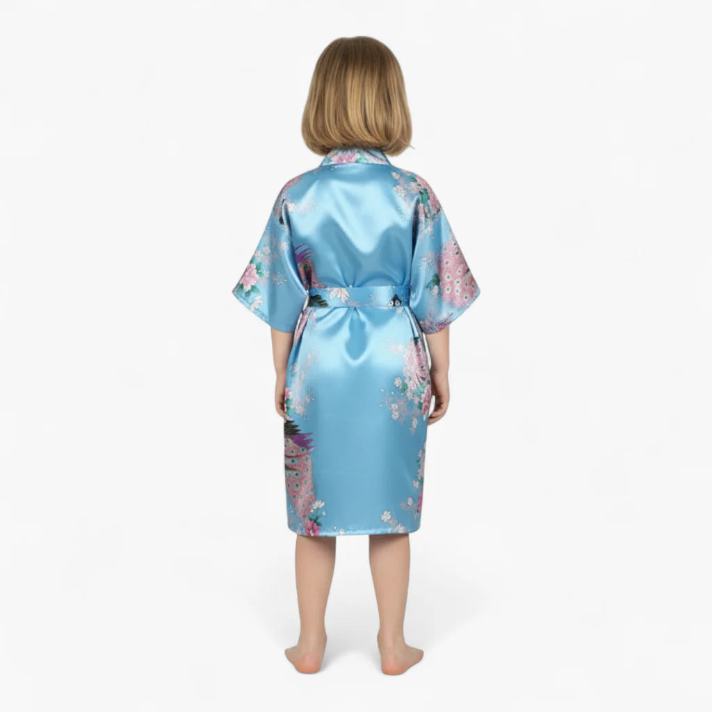 Satin-Bademantel mit Blumenmuster für Mädchen