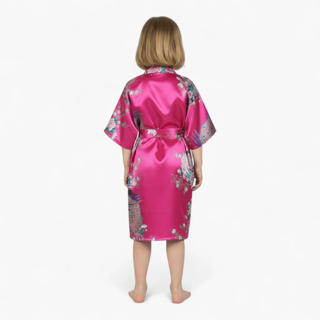 Satin-Bademantel mit Blumenmuster für Mädchen
