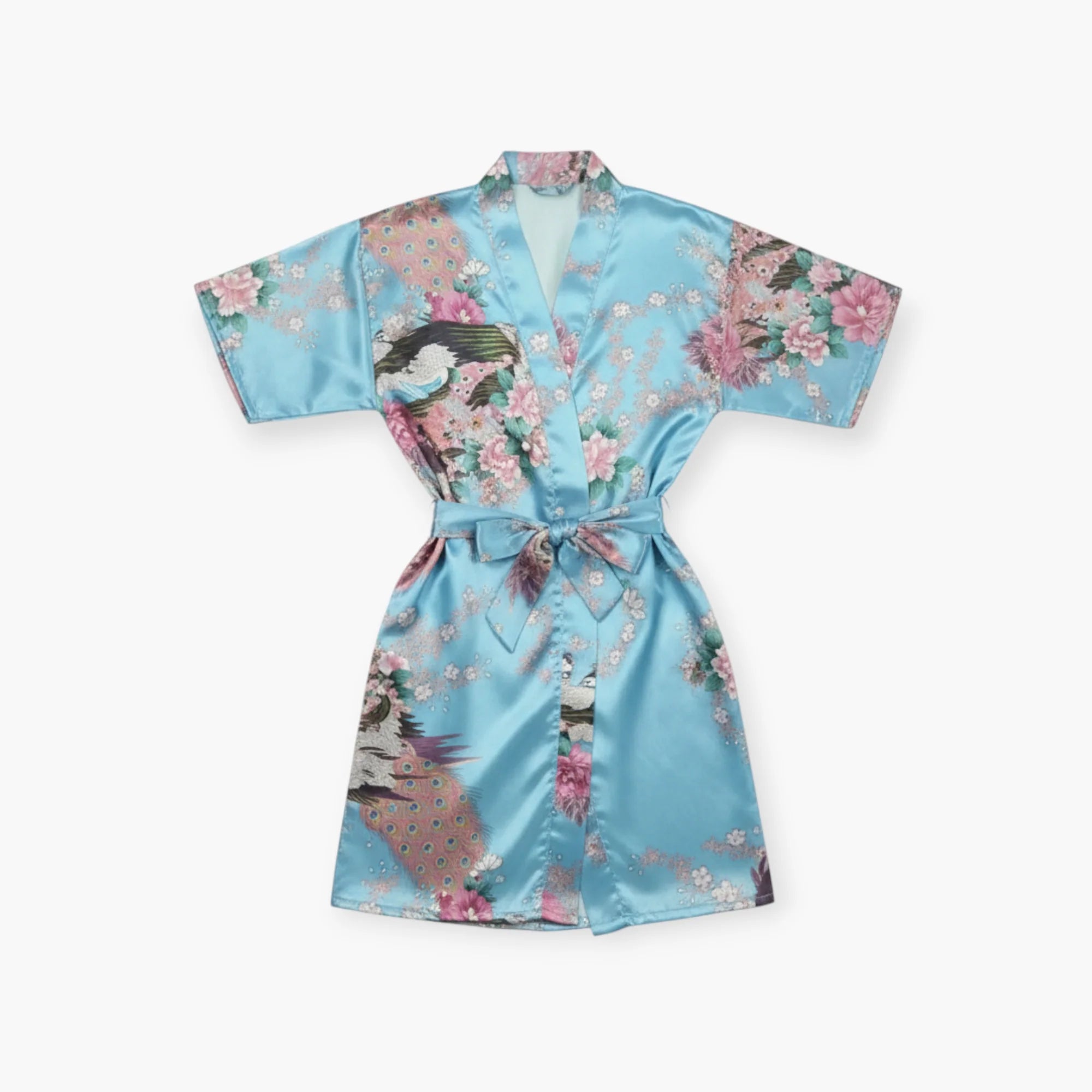 Satin-Bademantel mit Blumenmuster für Mädchen