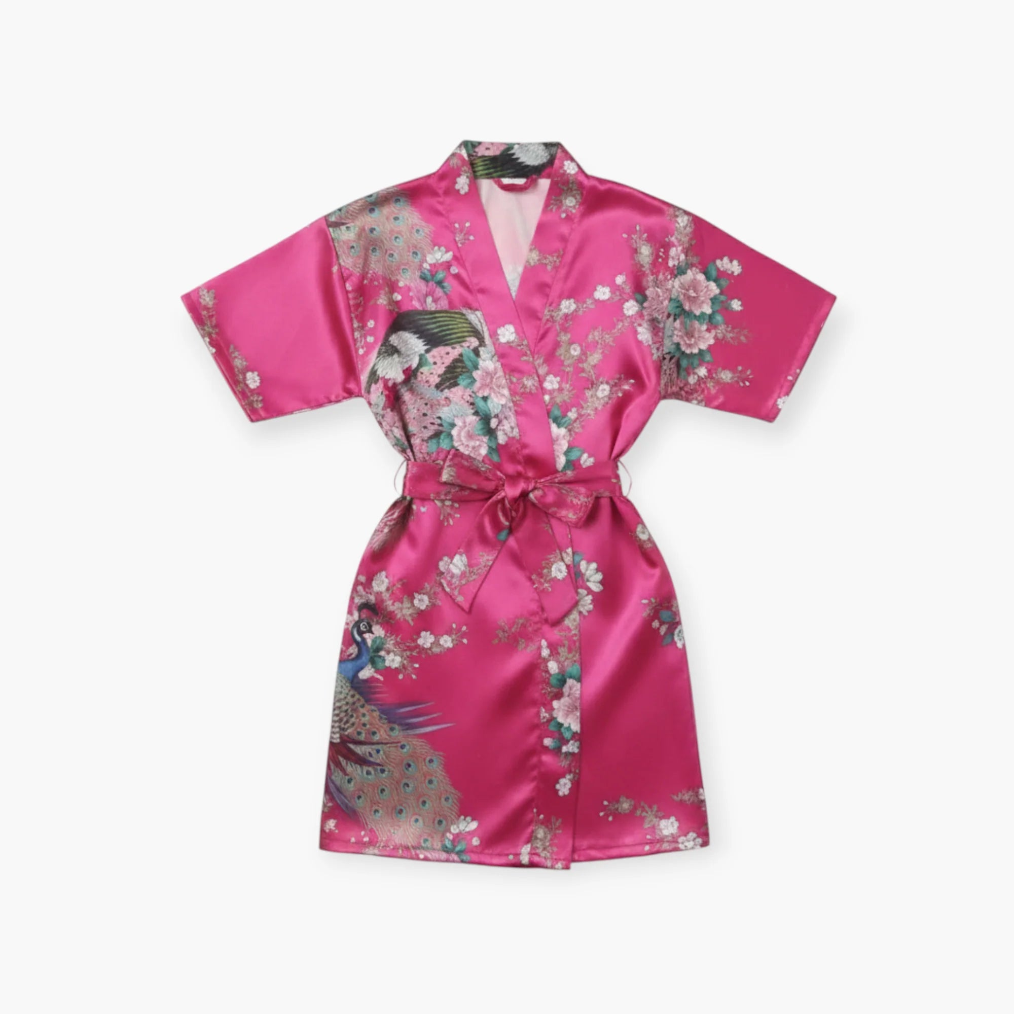 Satin-Bademantel mit Blumenmuster für Mädchen