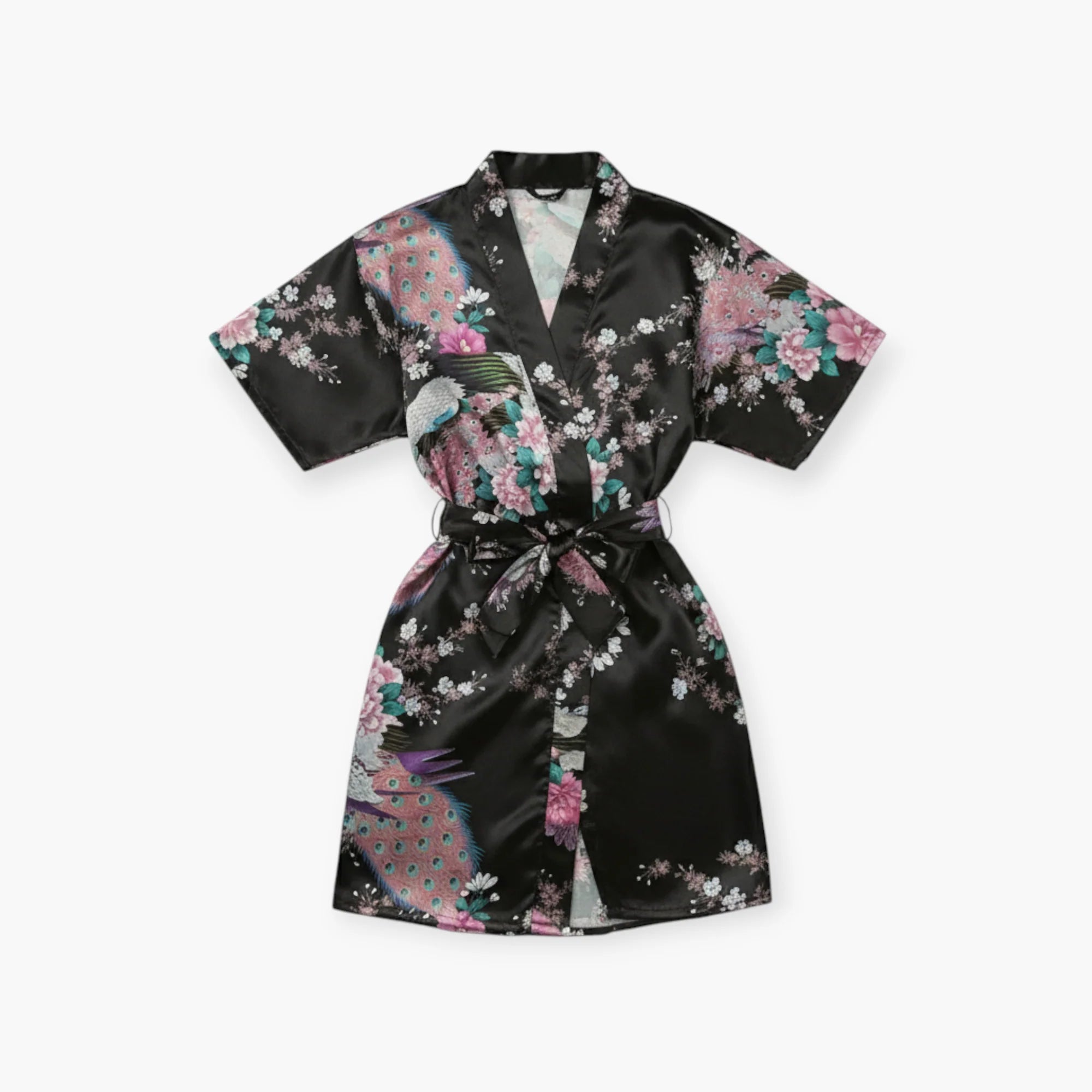 Satin-Bademantel mit Blumenmuster für Mädchen