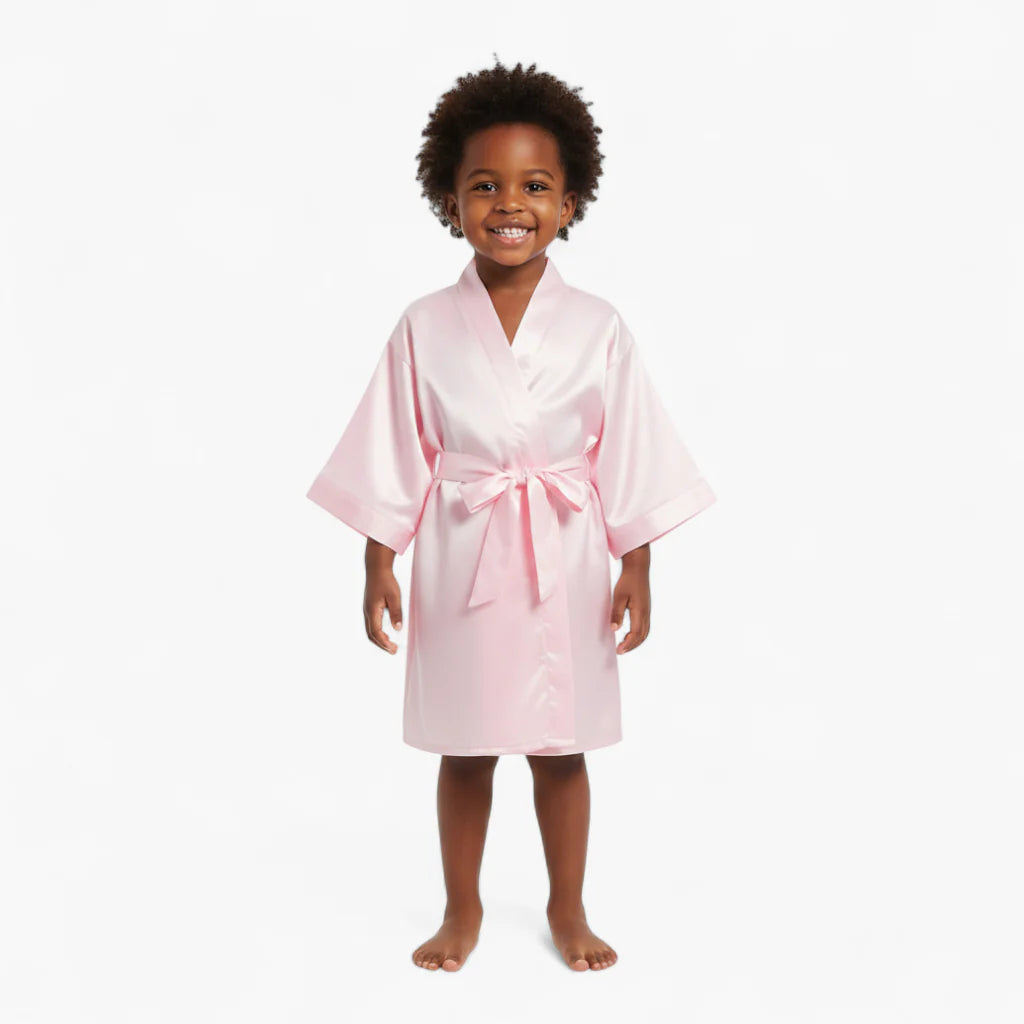 Klassischer Satin-Bademantel für Mädchen