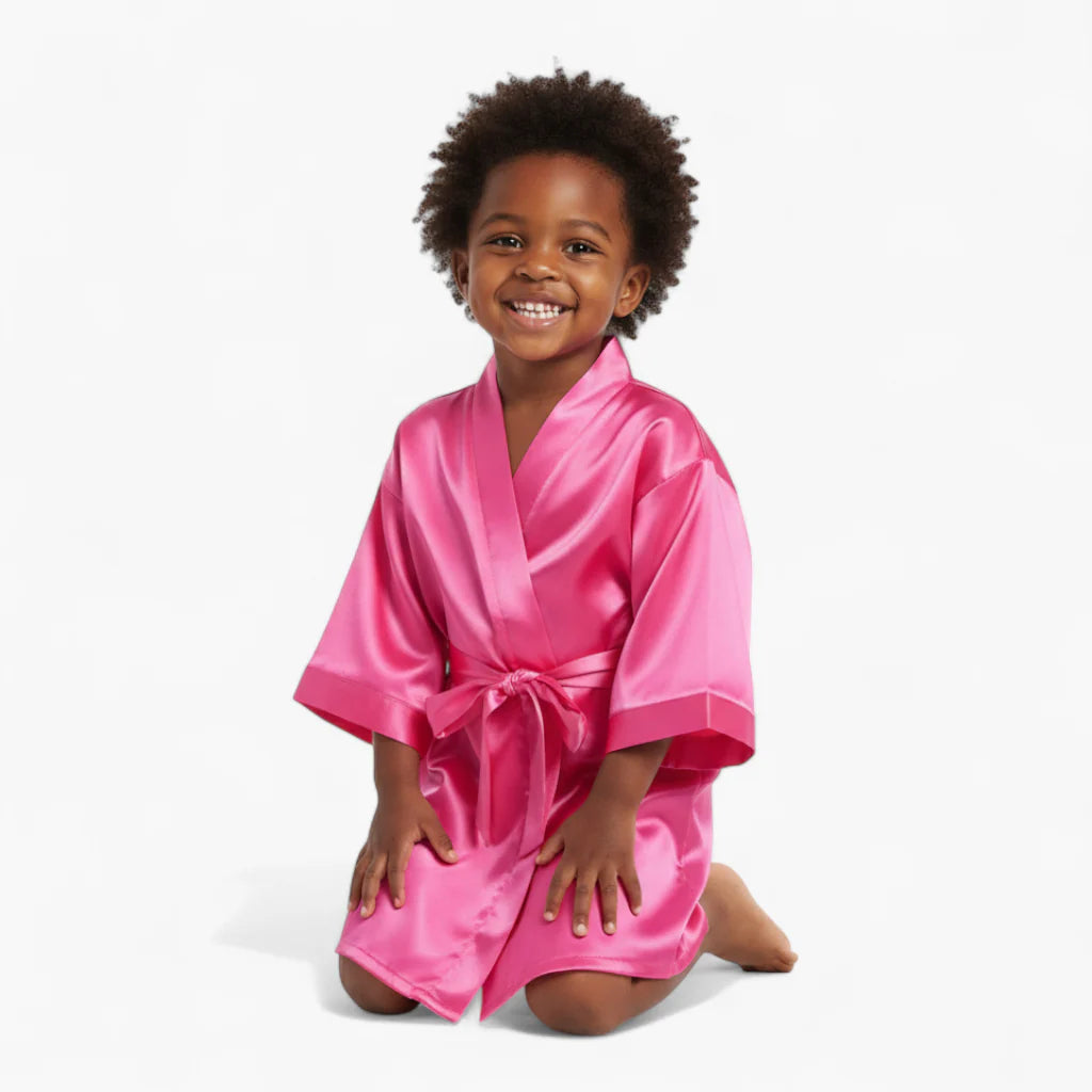 Klassischer Satin-Bademantel für Mädchen