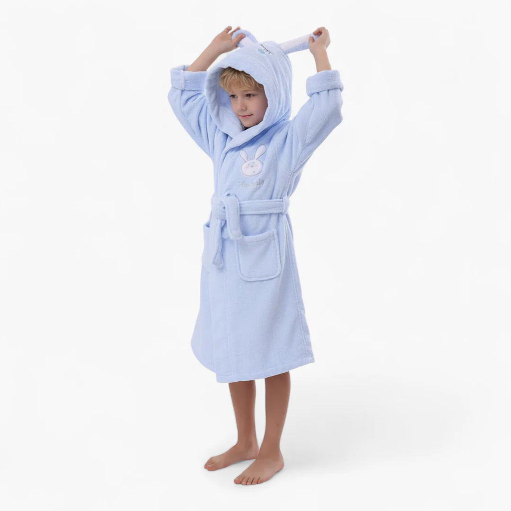 Kinderbademantel mit Kaninchenmotiv