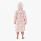Rosa Fleece-Bademantel für Kinder