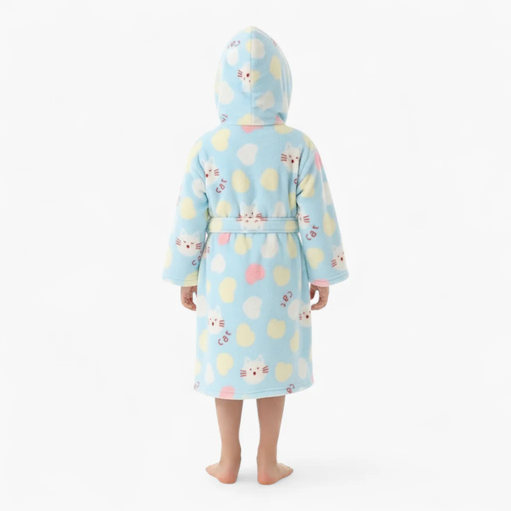 Kinderbademantel mit Katzenmotiv