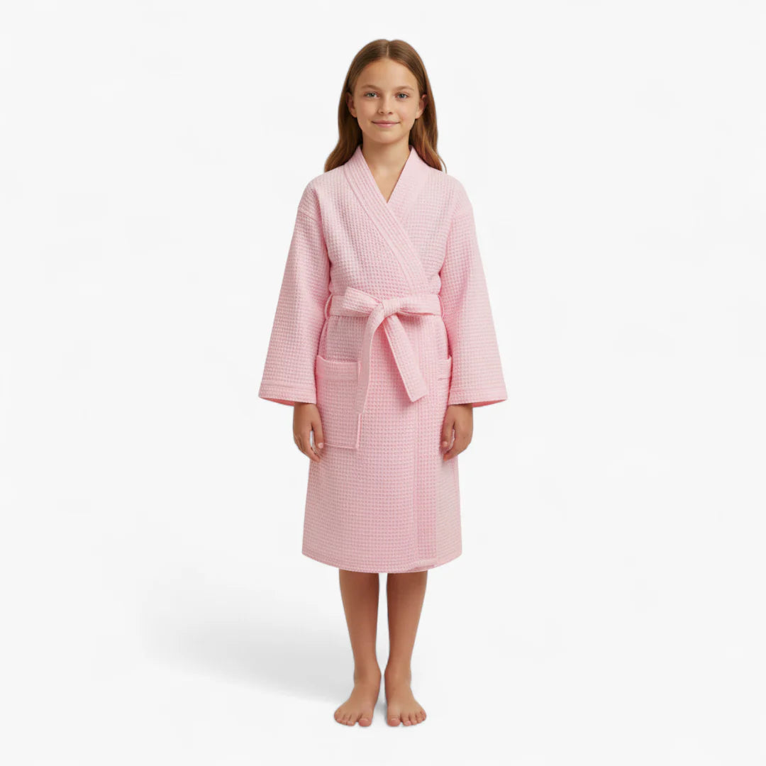 Kinderbademantel mit Wabenmuster