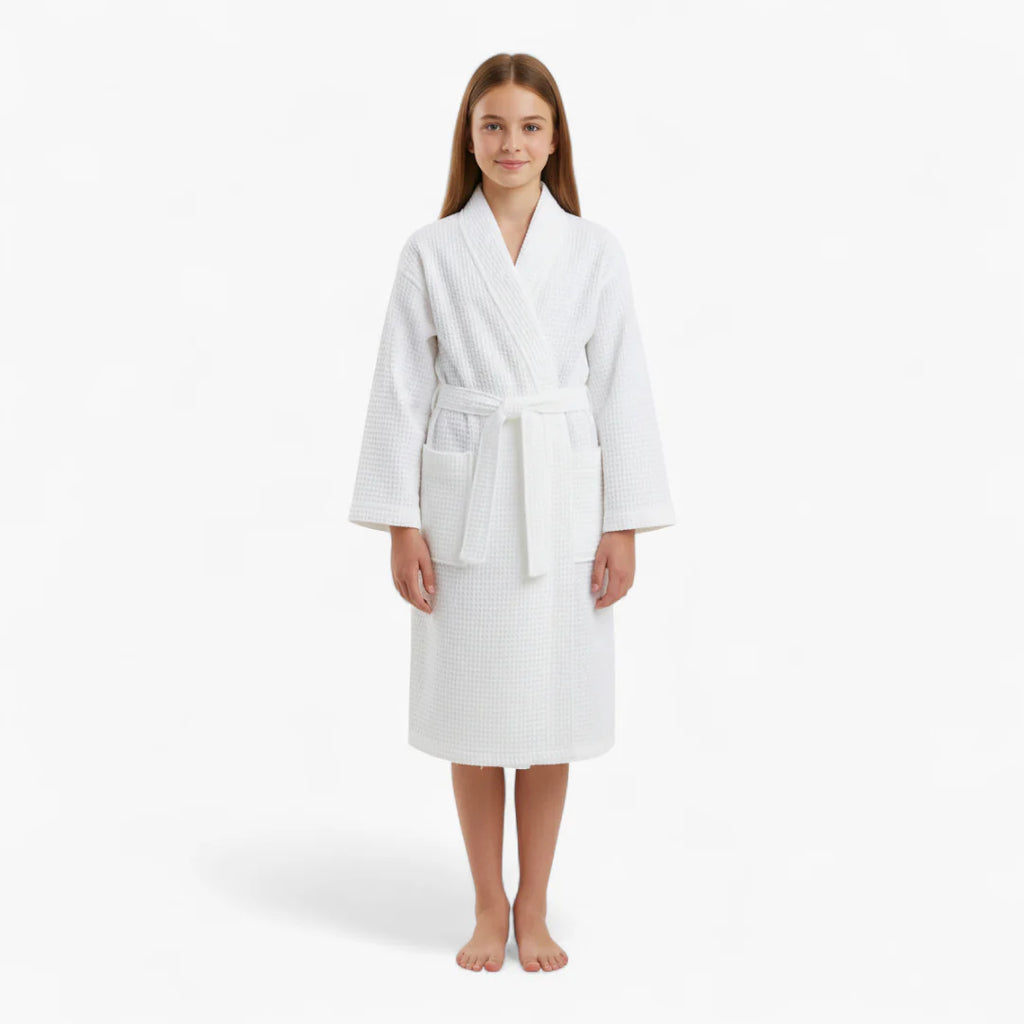 Kinderbademantel mit Wabenmuster