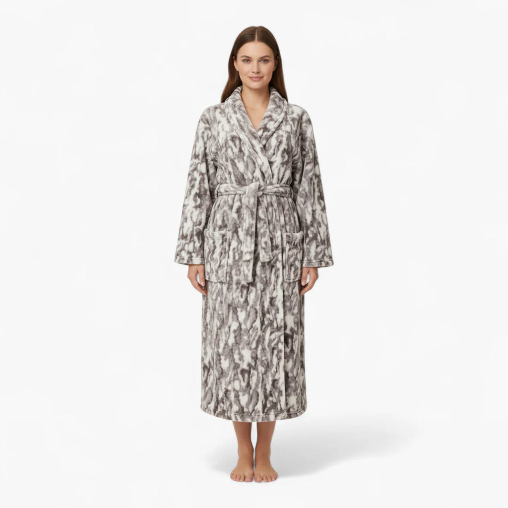 Damenbademantel mit Federn