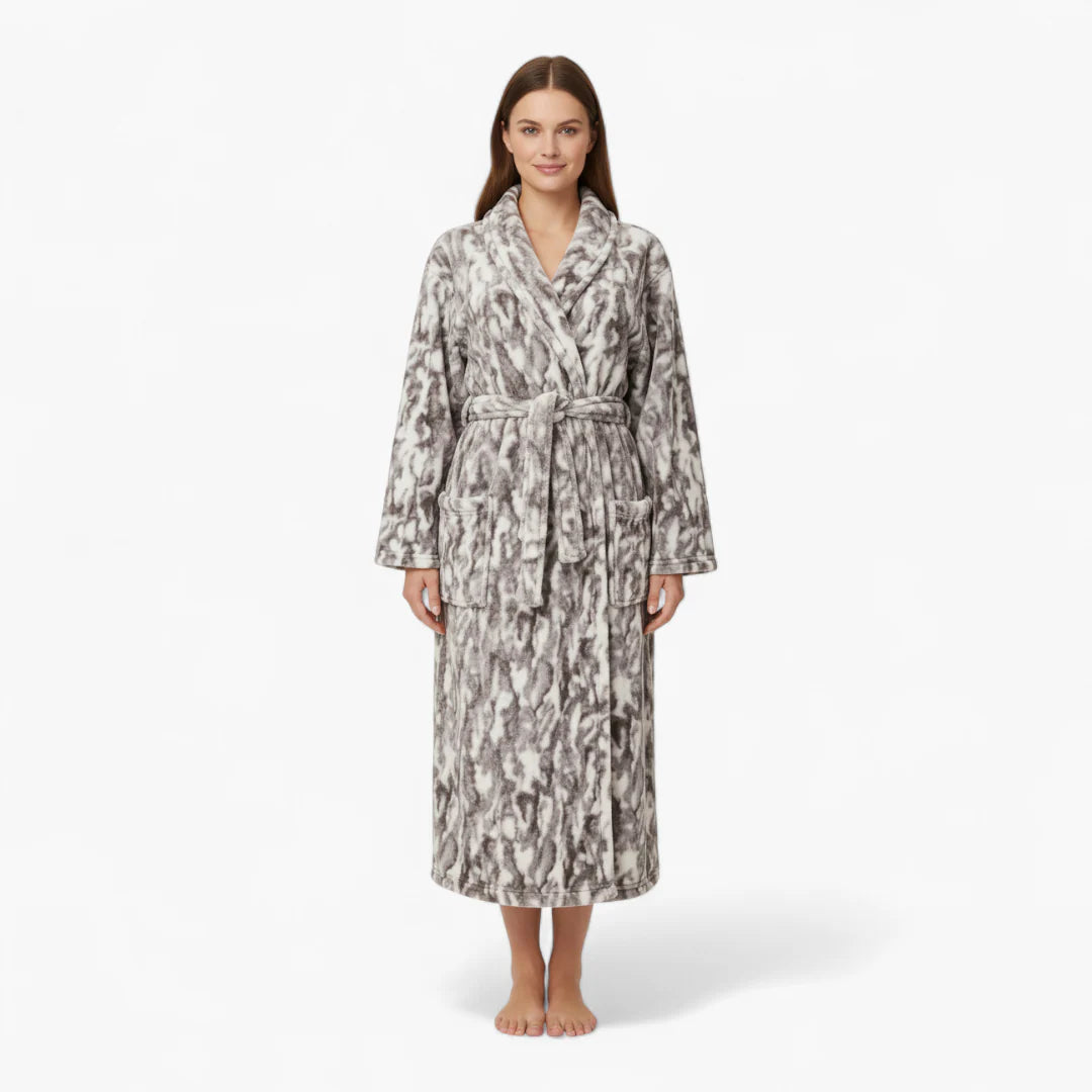 Damenbademantel mit Federn