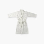 Bademantel aus Baumwolle – Weißer Wabenprint