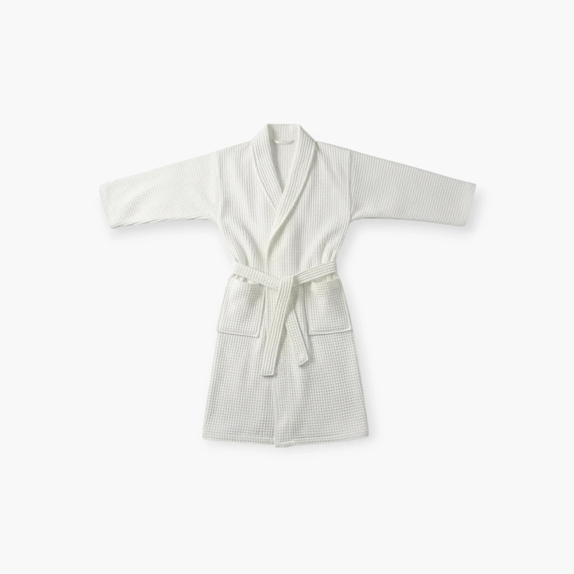 Bademantel aus Baumwolle – Weißer Wabenprint