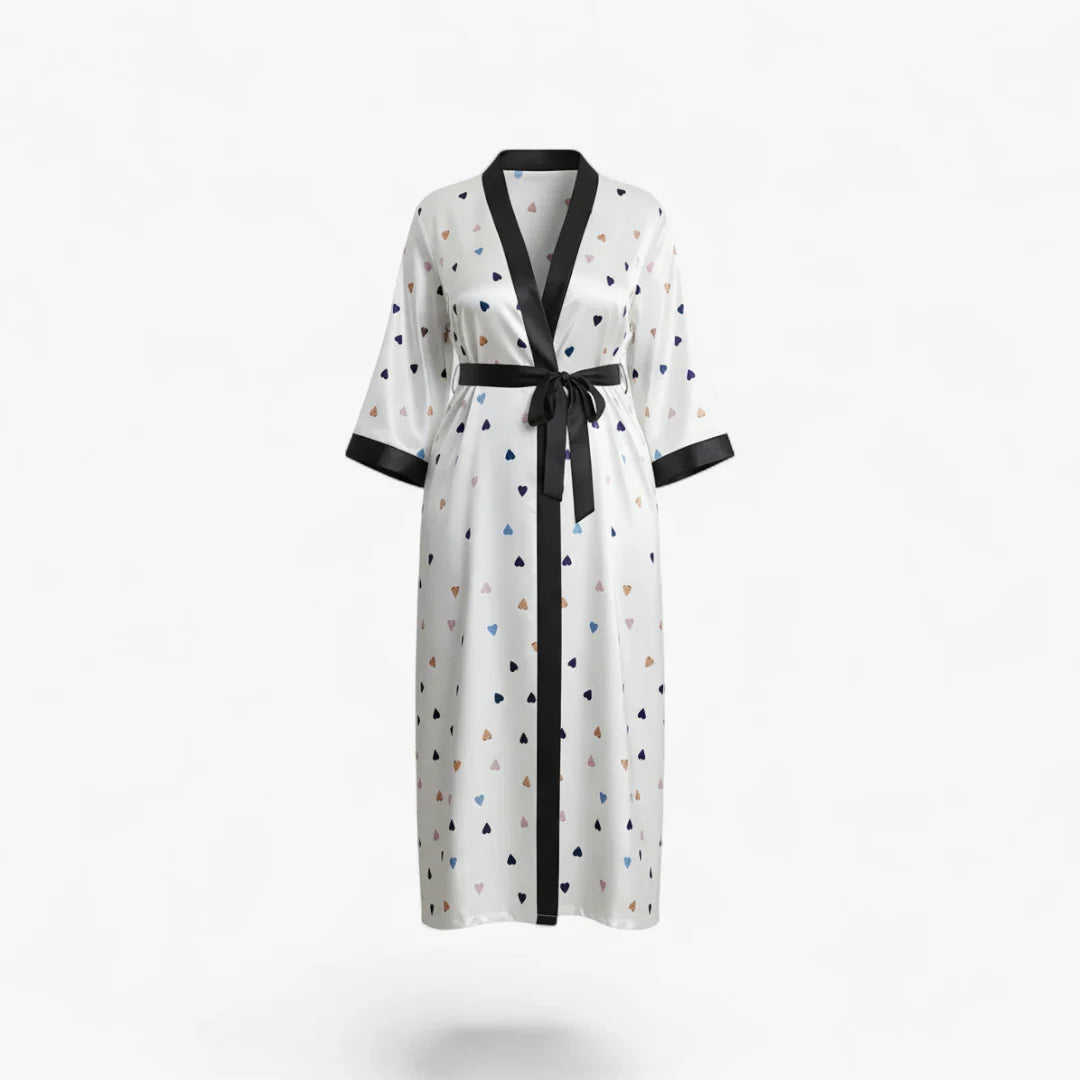 Langer blanc Bademantel für Damen