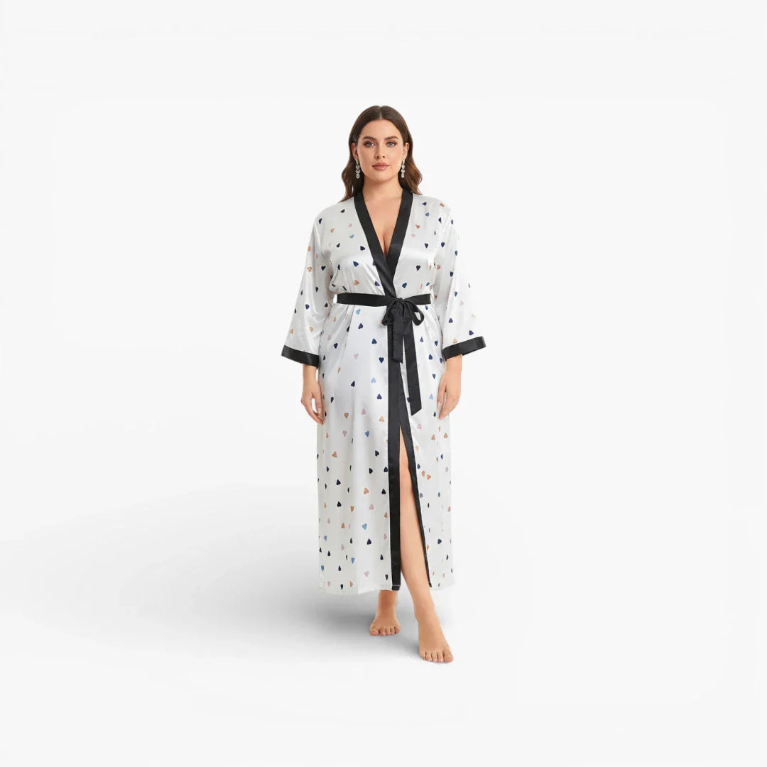 Langer blanc Bademantel für Damen