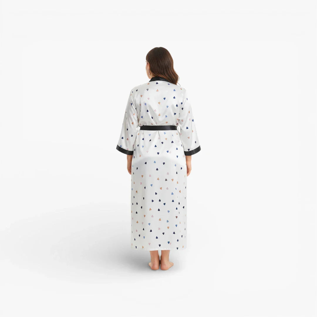 Langer blanc Bademantel für Damen