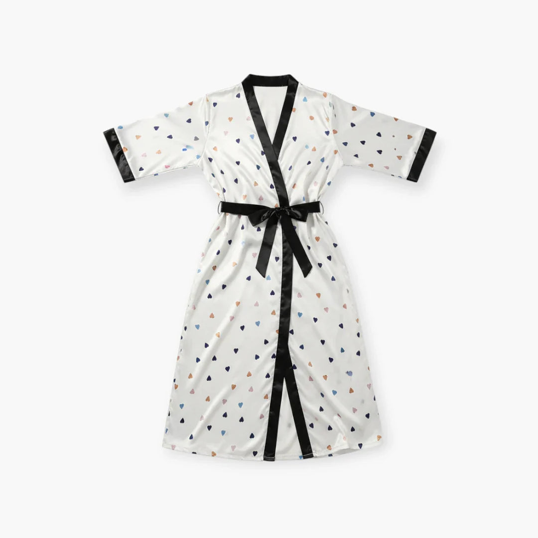 Langer blanc Bademantel für Damen