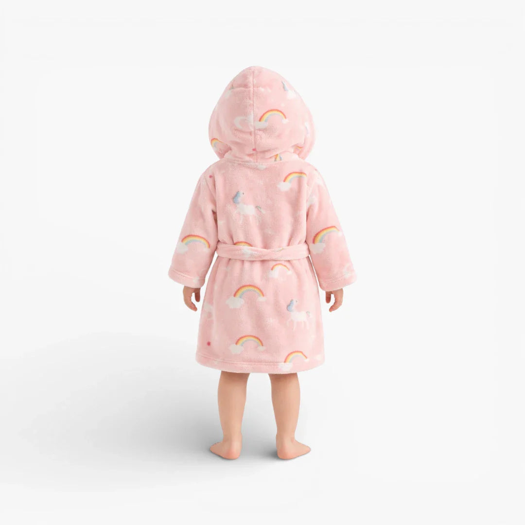Regenbogenfarbener Fleece-Kinderbademantel