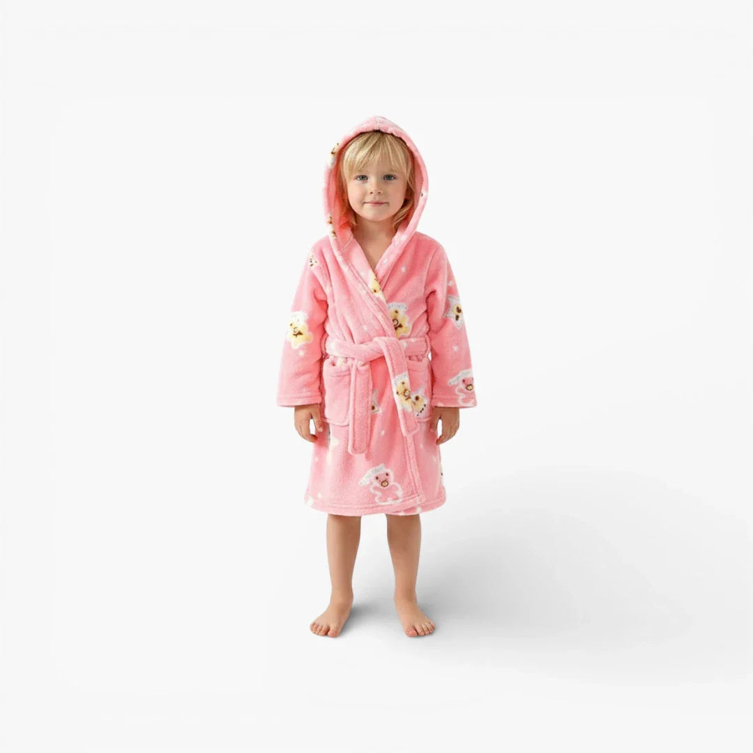 Rosa Kinderbademantel