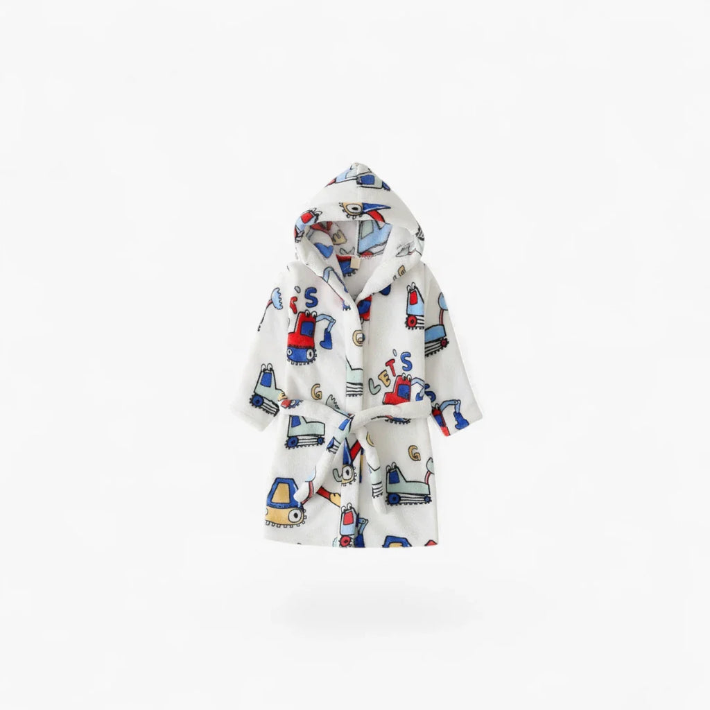 Kinderbademantel mit Traktormuster
