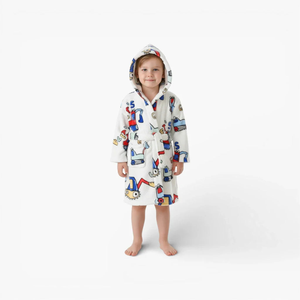 Kinderbademantel mit Traktormuster