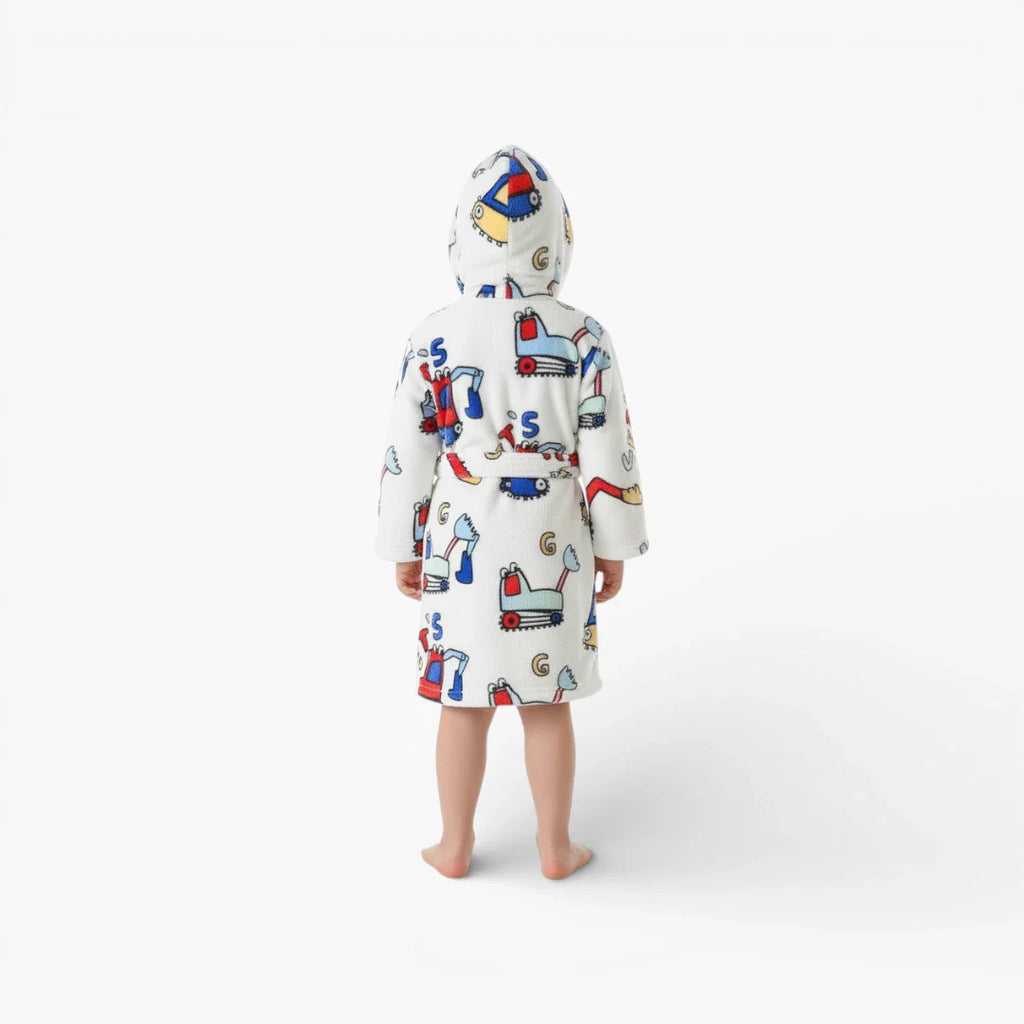 Kinderbademantel mit Traktormuster