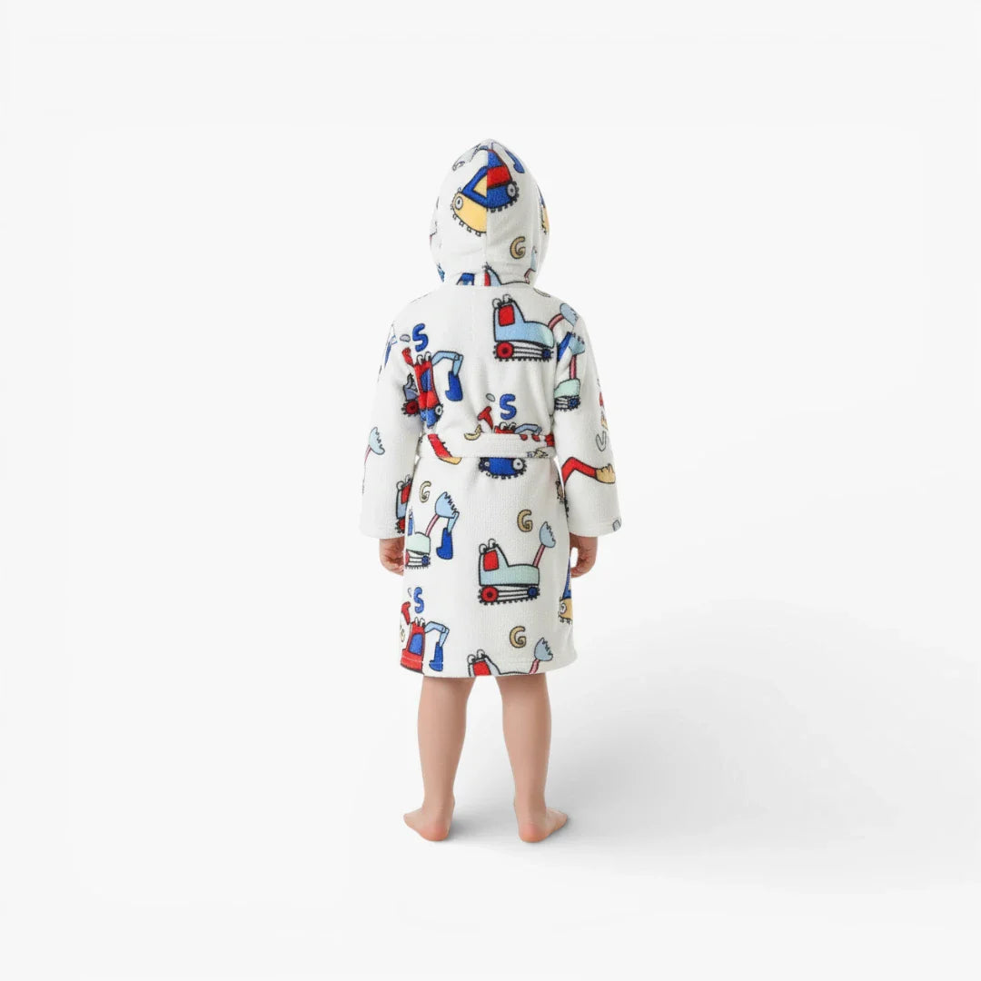 Kinderbademantel mit Traktormuster