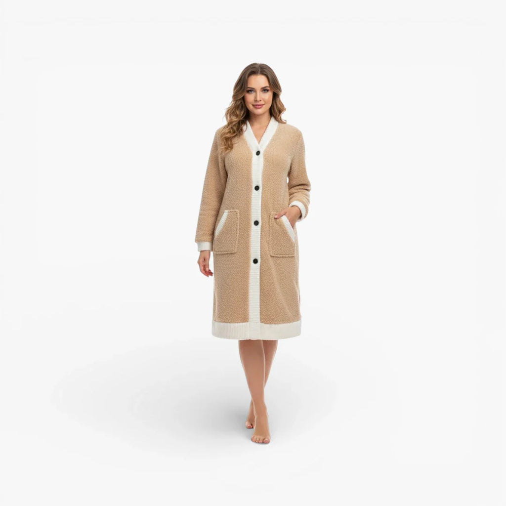 Damen-Bademantel lang und warm