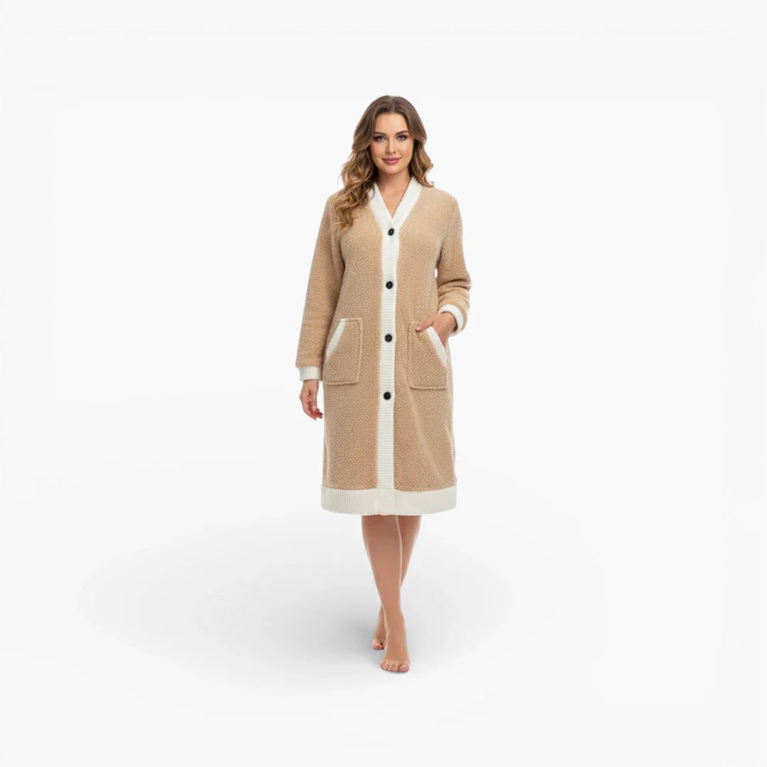 Damen-Bademantel lang und warm