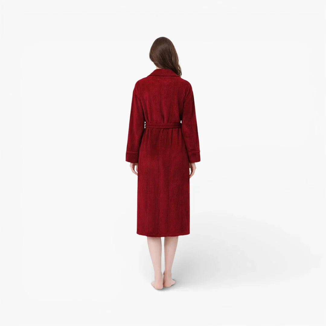 Damen-Nachttrobe aus rotem Flanellfleece