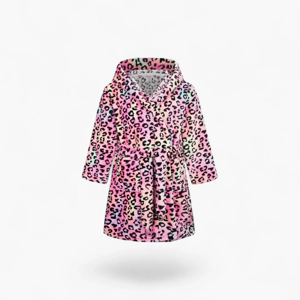 Bademantel mit rosa Leopardenmuster