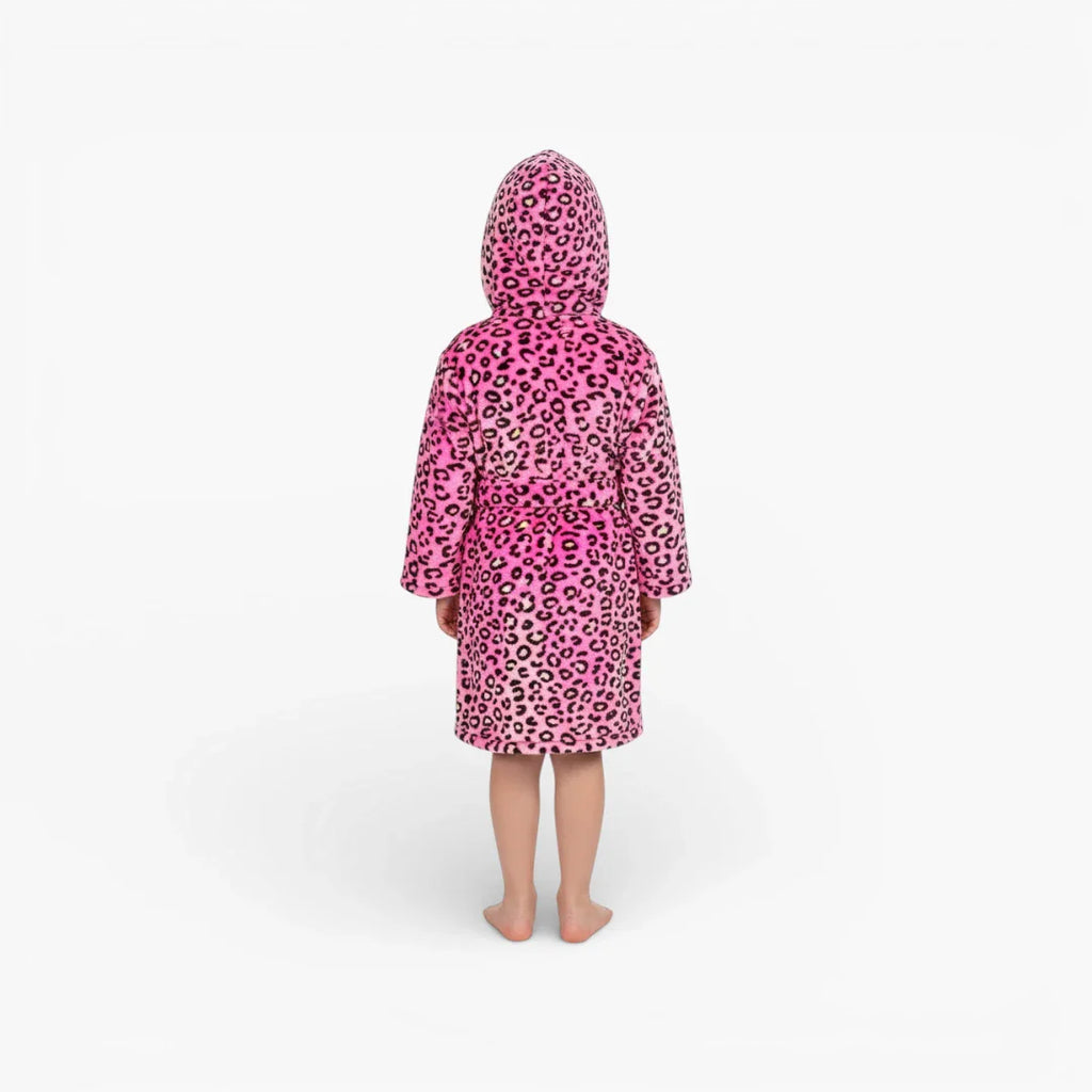 Bademantel mit rosa Leopardenmuster