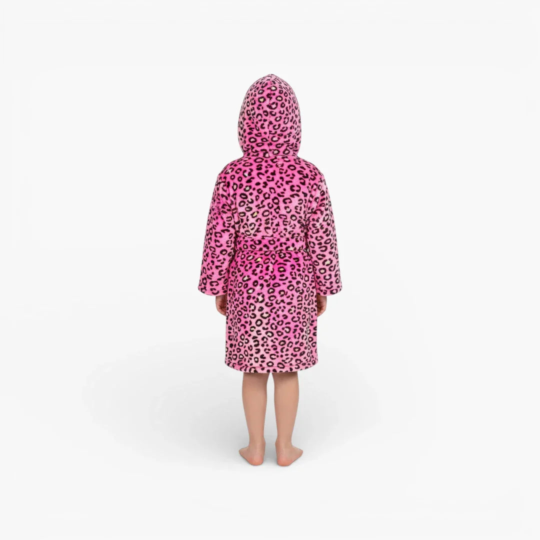 Bademantel mit rosa Leopardenmuster